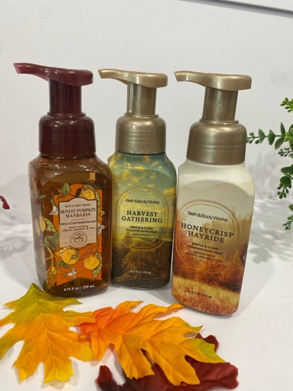 Fall & Autumn Gentle Foaming Hand Soaps Bath & Body Works X 3